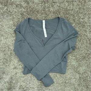 Gray Long Sleeve Top